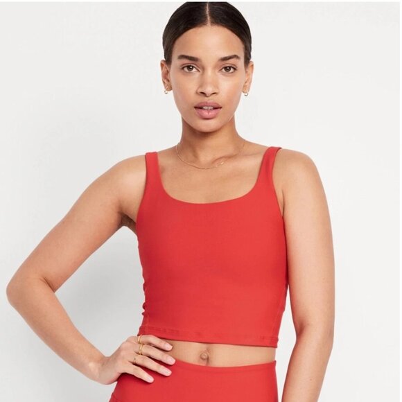 NWT Old Navy Active Red Light Support PowerSoft Longline Sports Bra Size Small - Picture 1 of 7